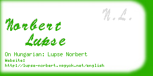 norbert lupse business card